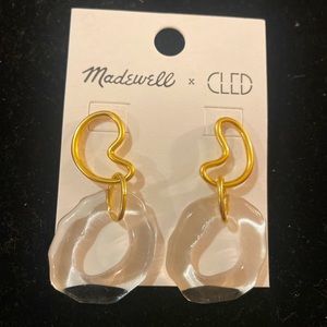 Madewell clear glass abstract earrings